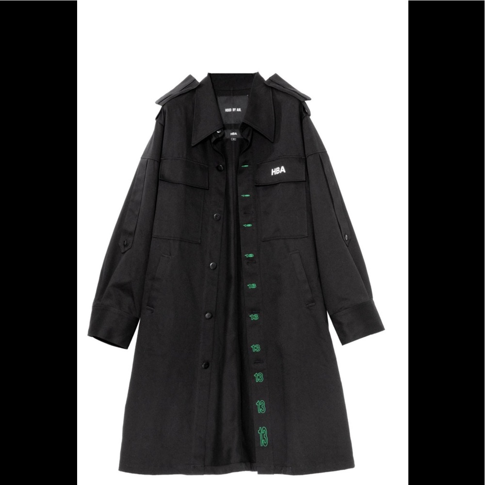 Hood By Air Twill Trench 'Black'.